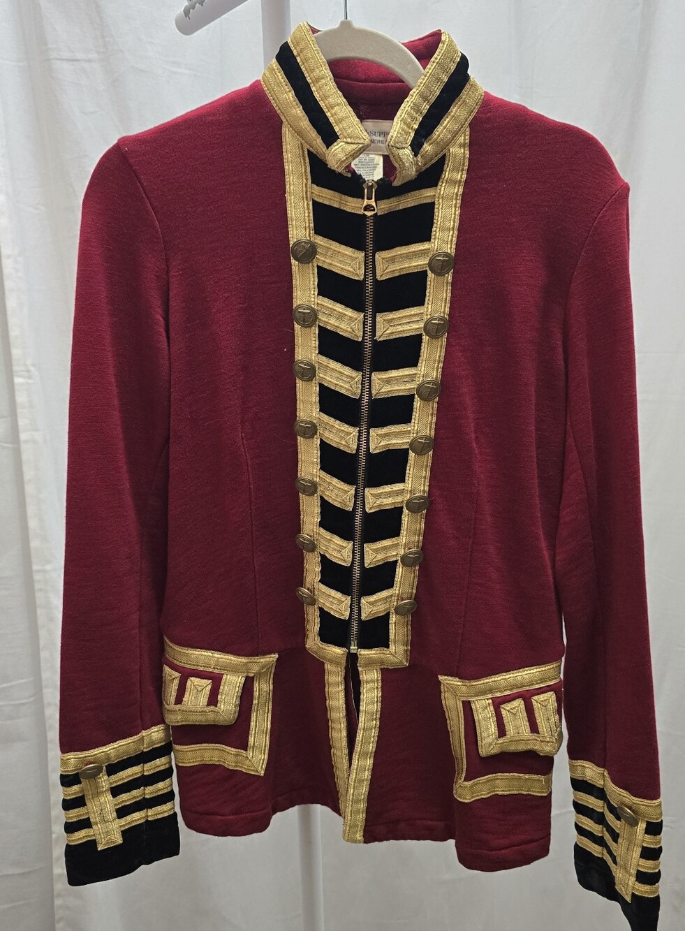 Ralph Lauren Thread And Supply Red Military-Style Women's Jacket with Gold Trim - Picture 2 of 3